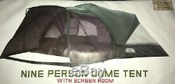 Lake &Trail by Coleman 9 Person Camping Dome Tent ESM-191783 withScreen Room READ