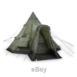 Large 10 Person Man Teepee Tent Family Camping Hiking Shelter 14 x 14 Feet Green