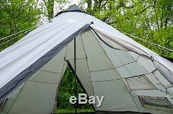 Large 12 Person Man Teepee Tent Center Pole Waterproof Design Sleeping Camp Unit