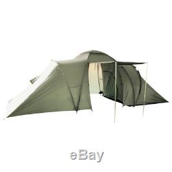 Large 3+3 Men Person Tent Camping Hiking Festival Travel Bushcraft Shelter Olive