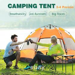 Large 3-5 Person Man Family Hydraulic Tent 2 Layer Camping Group Tent Canopy