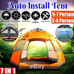 Large 5-7 Man Person Automatic Tent Festival Camping Fishing + Rain Cover