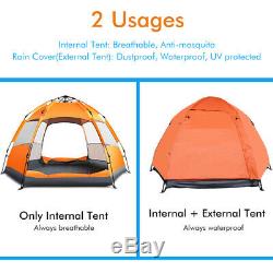 Large 5-7 Man Person Automatic Tent Festival Camping Fishing + Rain Cover