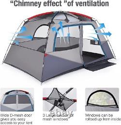 Large 6 Man Outdoor Camping Tent Family Group Hiking Travel Tent Room