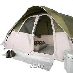 Large 8 Man Person Camping Tent 2 Room 2 Door Mud Mat 3 Season Hiking Easy Setup
