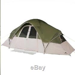 Large 8 Man Person Camping Tent 2 Room 2 Door Mud Mat 3 Season Hiking Easy Setup