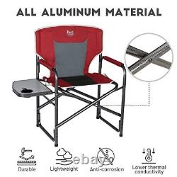 Lightweight Oversized Camping Chair, Portable Aluminum Directors Chair Red