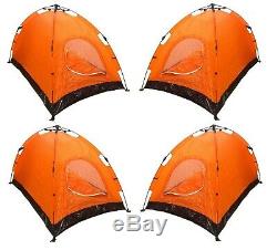 Lot of 4 Instant Automatic Pop Up Backpacking Camping Hiking 2 Man Tent Orange