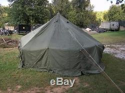MILITARY SURPLUS 10 MAN ARCTIC TENT 17x17 FT CAMP HUNT ARMY-NO LINER-BAD ZIPPERS