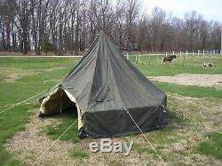 MILITARY SURPLUS 5 MAN M1950 ARCTIC TENT 13x13 CAMPING ARMY+LINER M 1950 HUNTING