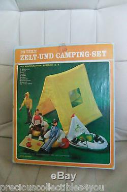 Mib Gi Joe Ken Action Man Big Jim Tent Camping Set Up To 11 1/2 Figures 35 Item