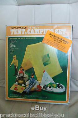 Mib Gi Joe Ken Action Man Big Jim Tent Camping Set Up To 11 1/2 Figures 35 Item