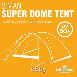 Milestone Camping Dome Tents 2 Man, 4 Man, Festival Tents