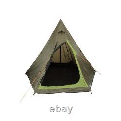 Mountain Warehouse TeePee 4 Man Tent Waterproof Sewn In Groundsheet Camping Dome