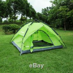 New 3-4 Man Automatic Instant Pop-Up Camping Tent Double Layer Hiking Travelling