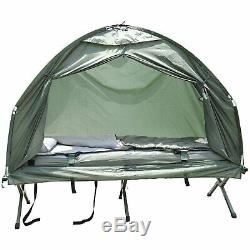 New one man Camping cot, pop up Tent w \ Sleeping Bag Air Mattress