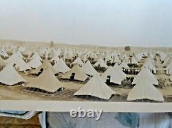 ORIGINAL LONG REAL PHOTO CAMP CUSTER 1500 TENTS RECRUIT CAMP DEPOT BRIGADE c1917