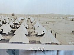 ORIGINAL LONG REAL PHOTO CAMP CUSTER 1500 TENTS RECRUIT CAMP DEPOT BRIGADE c1917