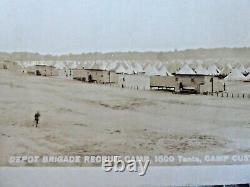 ORIGINAL LONG REAL PHOTO CAMP CUSTER 1500 TENTS RECRUIT CAMP DEPOT BRIGADE c1917