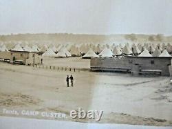 ORIGINAL LONG REAL PHOTO CAMP CUSTER 1500 TENTS RECRUIT CAMP DEPOT BRIGADE c1917