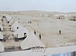 ORIGINAL LONG REAL PHOTO CAMP CUSTER 1500 TENTS RECRUIT CAMP DEPOT BRIGADE c1917