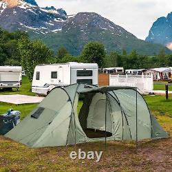 Outsunny 5 Man Camping Tent Family Friends Outdoor Shelter with Rainfly 3 Rooms Ca