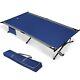 Oversized XXL Folding Camping Cot for Outdoor Travel Portable Tent Bed Blue