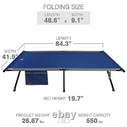 Oversized XXL Folding Camping Cot for Outdoor Travel Portable Tent Bed with
