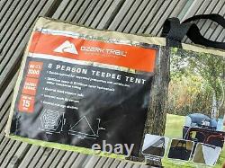Ozark Trail 8 Man / Person Teepee Tent Khaki Camping Wigwam Family Festival NEW