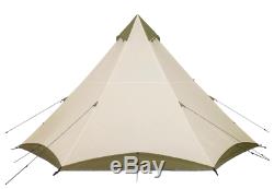 Ozark Trail Khaki 8 Man Teepee Tent Waterproof Camping Beach Festival Glamping