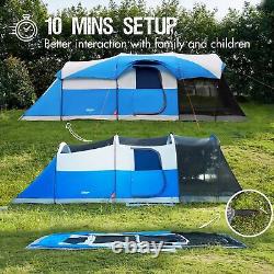 PORTAL 8 Person Family Camping Tent with Screen Porch, Weather Resistant Tunn