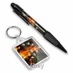 Pen & Keyring (Rectangle) Toasted Marshmallows Camping Tent Camp #16444