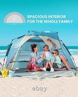 Pop Up Beach Tent for 4 Person Easy Setup and X-Large Cancun Seashore