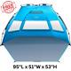 Pop Up Beach Tent for 4 Person- Portable Beach X-Large Shade Sun Shelter Canopy