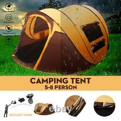 Pop Up Camping Tent Automatic Waterproof Hiking Shelter with Mosquito Net 5-8 Man