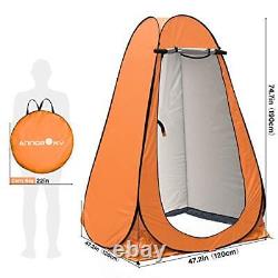 Pop Up Privacy Tent Shower Tent Portable Outdoor Camping Bathroom orange