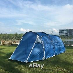 Portable Family Tunnel Tent 3-Person/Man Outdoor Waterproof Camping Tent Awning