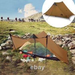 Portable Outdoor Camping 2 Men Waterproof Hiking Folding Pyramid Tent Khaki 2024