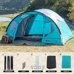 Portal 3-4 Man Tent with Porch, Camping for 3 to 4 Persons Blue