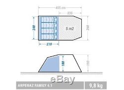 QUECHUA ARPENAZ 4.1 FAMILY CAMPING TENT 4 MAN Outdoor Tent Easy Set up