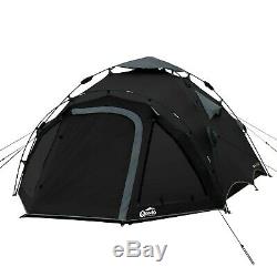 Qeedo Quick Oak 3 Man Camping Tent (Quick Up System) Black