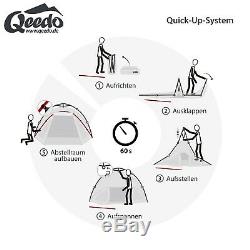 Qeedo Quick Oak 3 Man Camping Tent (Quick Up System) Black