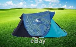 Quechua 2 Seconds Easy AIR 3 Man Waterproof Pop Up Camping Tent Double Lining
