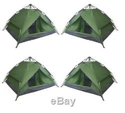Set of 4 Instant Automatic Pop Up Tents Backpacking Camping Hiking 4 Man