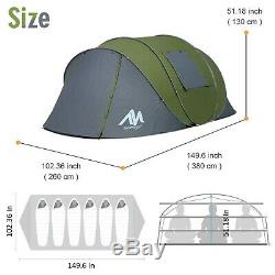 Tent 4-6 Person/Man, Camping Instant Pop Up Tents 5 Window Waterproof Doubl