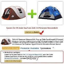 Tent 4-6 Person/Man, Camping Instant Pop Up Tents 5 Window Waterproof Doubl