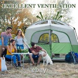 Tent 6 Person Tents for Camping, Waterproof Easy Setup Camping Tent with Green