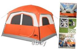 Tent 6 Person Tents for Camping, Waterproof Easy Setup Camping Tent with Orange