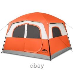 Tent 6 Person Tents for Camping, Waterproof Easy Setup Camping Tent with Orange