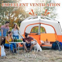 Tent 6 Person Tents for Camping, Waterproof Easy Setup Camping Tent with Orange